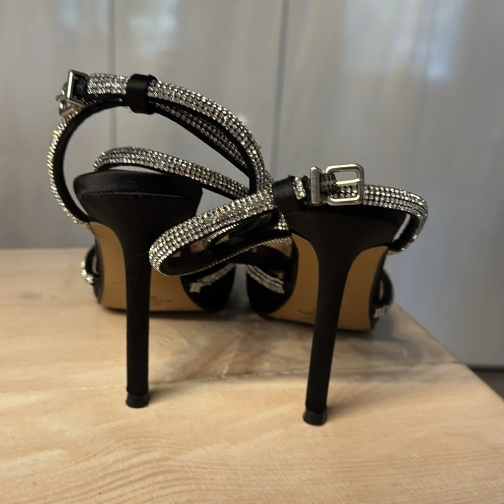Express strappy rhinestone heels